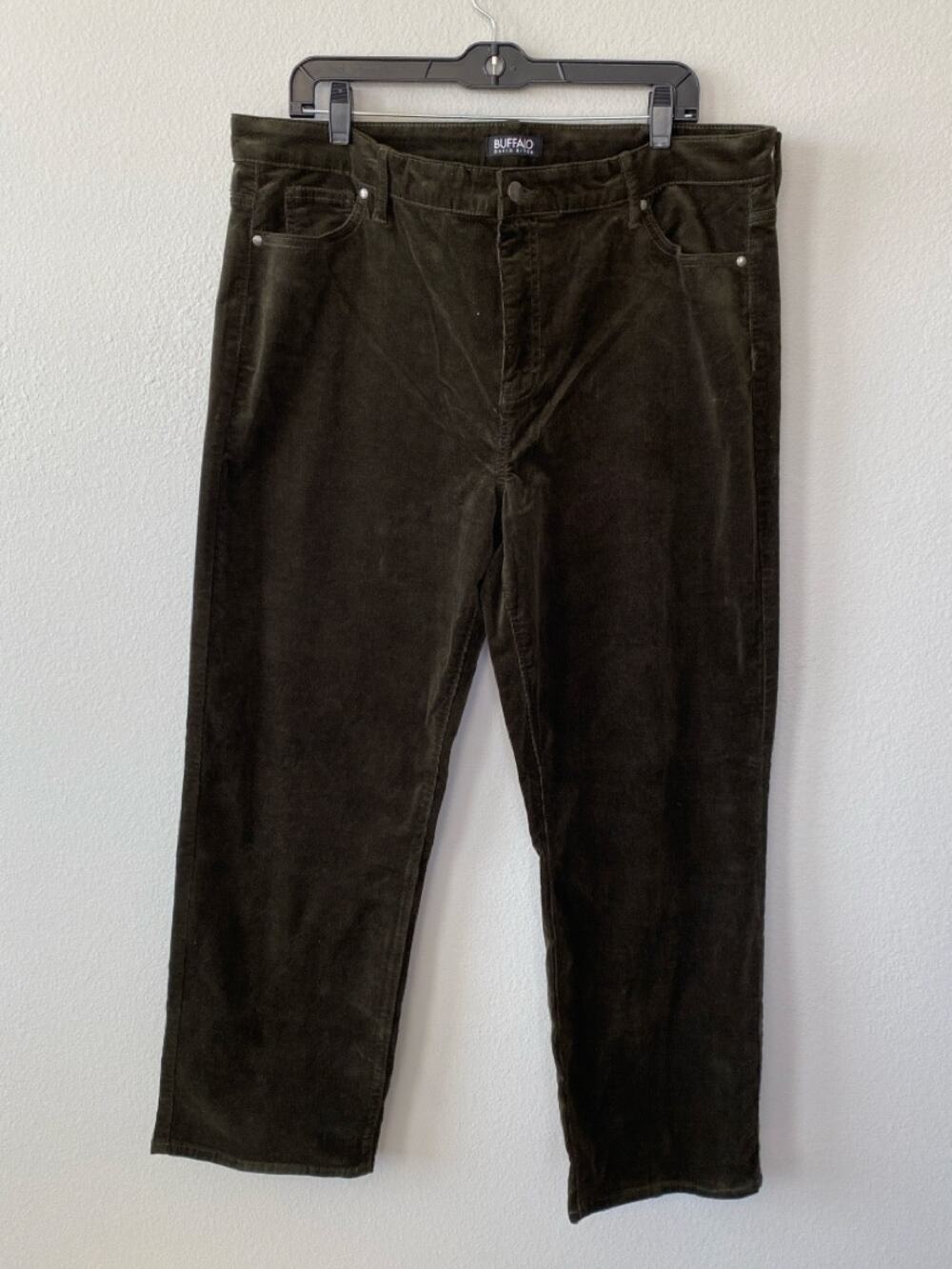 Buffalo David Bitton Pants 16 Women's Corduroy Straight Leg Chocolate Brown